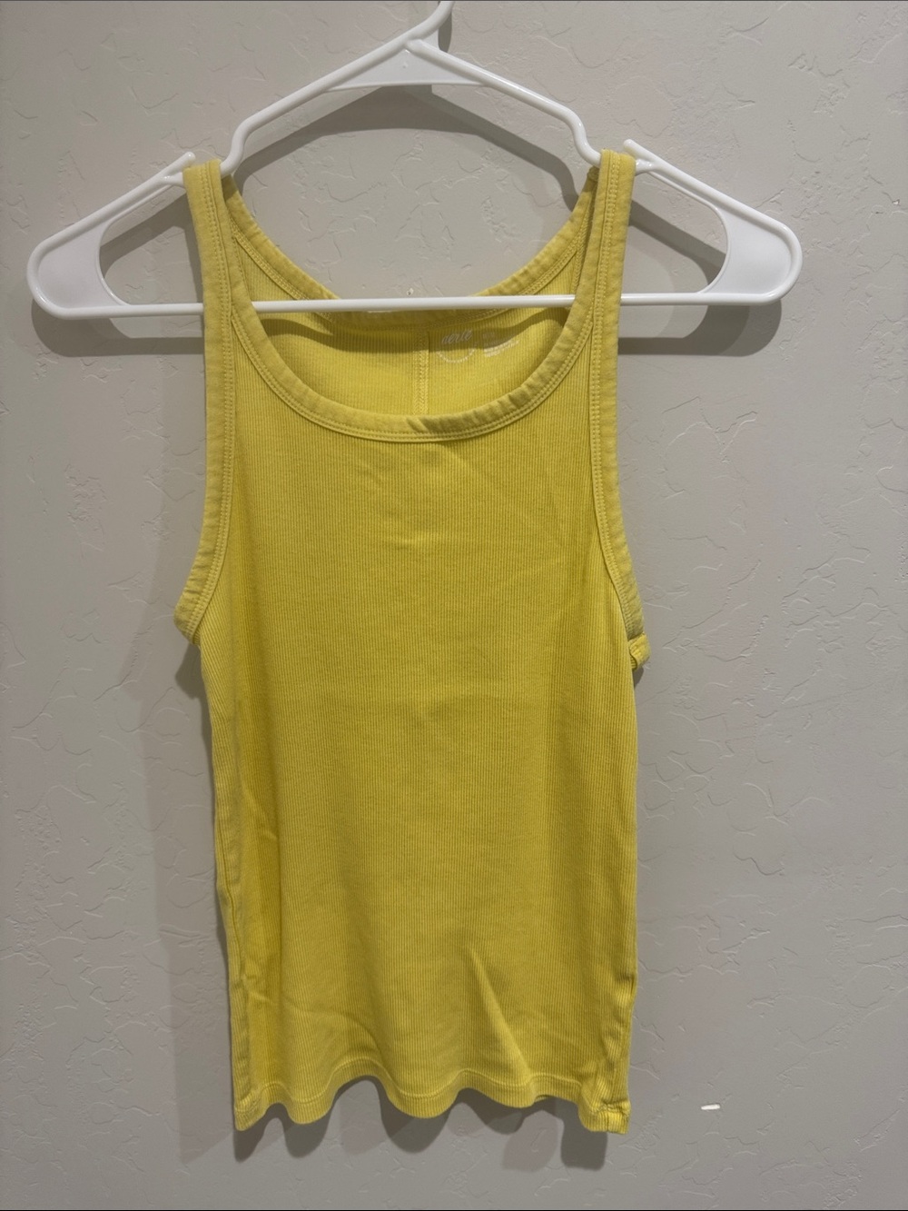 aerie Bright Yellow Ribbed Tank